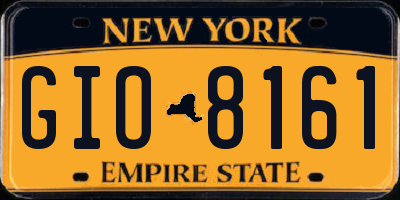 NY license plate GIO8161