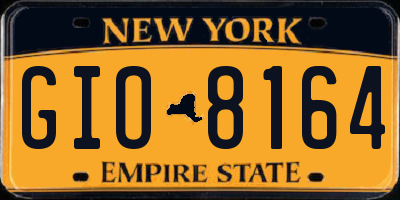 NY license plate GIO8164