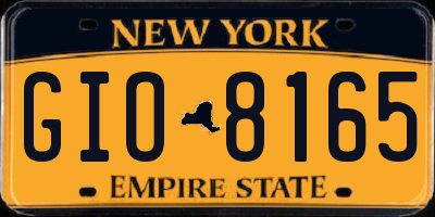 NY license plate GIO8165
