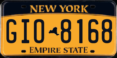 NY license plate GIO8168