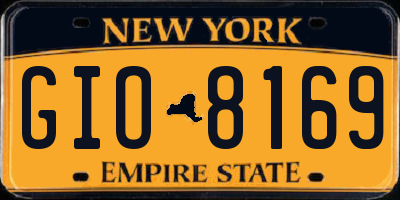 NY license plate GIO8169