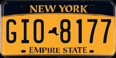 NY license plate GIO8177