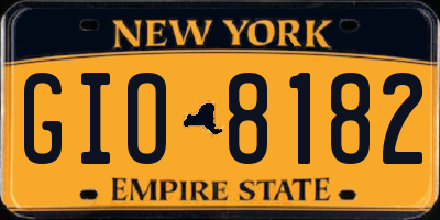 NY license plate GIO8182