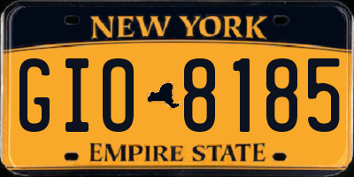 NY license plate GIO8185