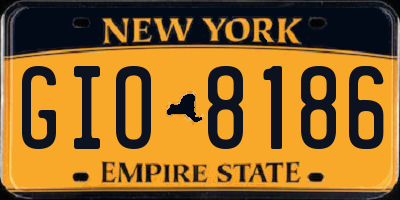 NY license plate GIO8186