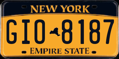 NY license plate GIO8187