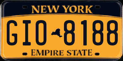 NY license plate GIO8188