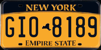 NY license plate GIO8189
