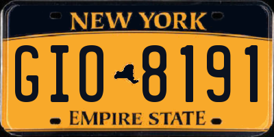 NY license plate GIO8191