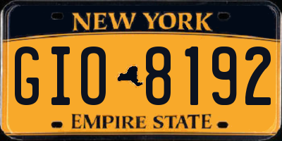 NY license plate GIO8192