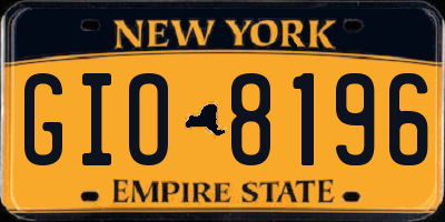 NY license plate GIO8196