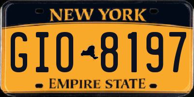 NY license plate GIO8197