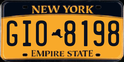 NY license plate GIO8198