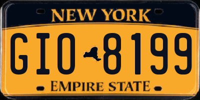 NY license plate GIO8199