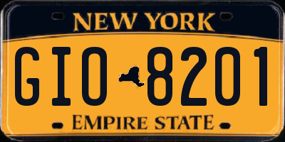 NY license plate GIO8201