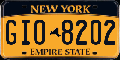 NY license plate GIO8202