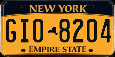 NY license plate GIO8204