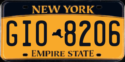 NY license plate GIO8206