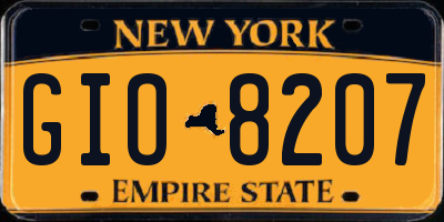 NY license plate GIO8207