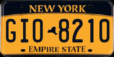 NY license plate GIO8210