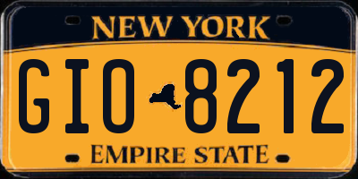 NY license plate GIO8212