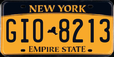 NY license plate GIO8213
