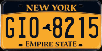 NY license plate GIO8215