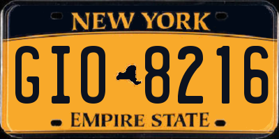 NY license plate GIO8216