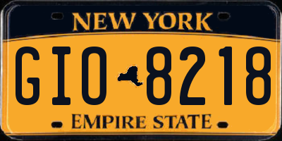 NY license plate GIO8218