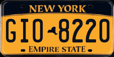 NY license plate GIO8220