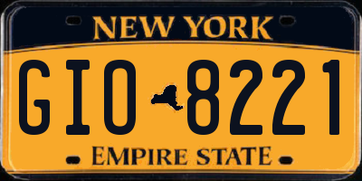 NY license plate GIO8221