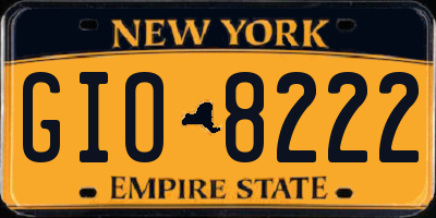 NY license plate GIO8222