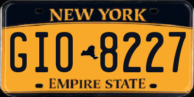 NY license plate GIO8227