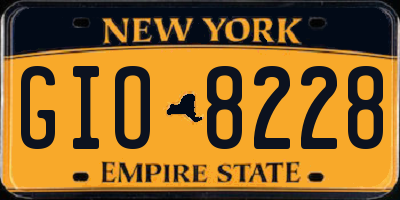 NY license plate GIO8228