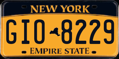 NY license plate GIO8229