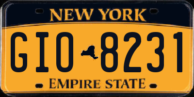 NY license plate GIO8231