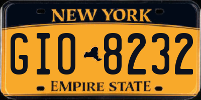 NY license plate GIO8232