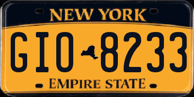 NY license plate GIO8233