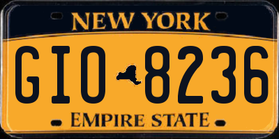 NY license plate GIO8236