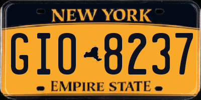 NY license plate GIO8237