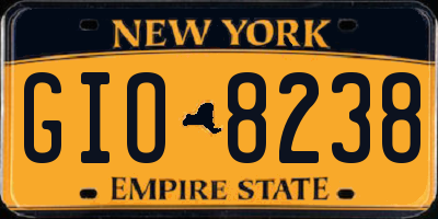 NY license plate GIO8238