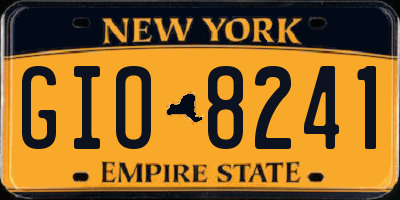 NY license plate GIO8241