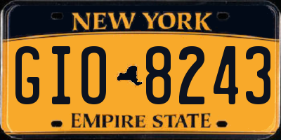 NY license plate GIO8243
