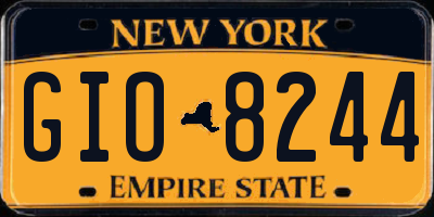 NY license plate GIO8244