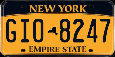 NY license plate GIO8247