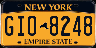 NY license plate GIO8248