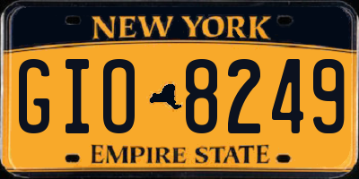 NY license plate GIO8249