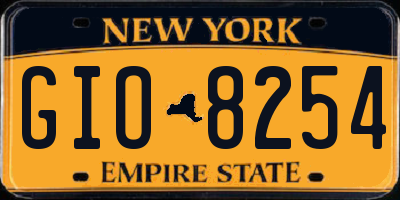 NY license plate GIO8254