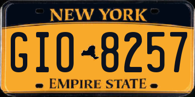 NY license plate GIO8257