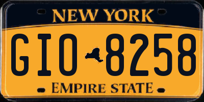NY license plate GIO8258